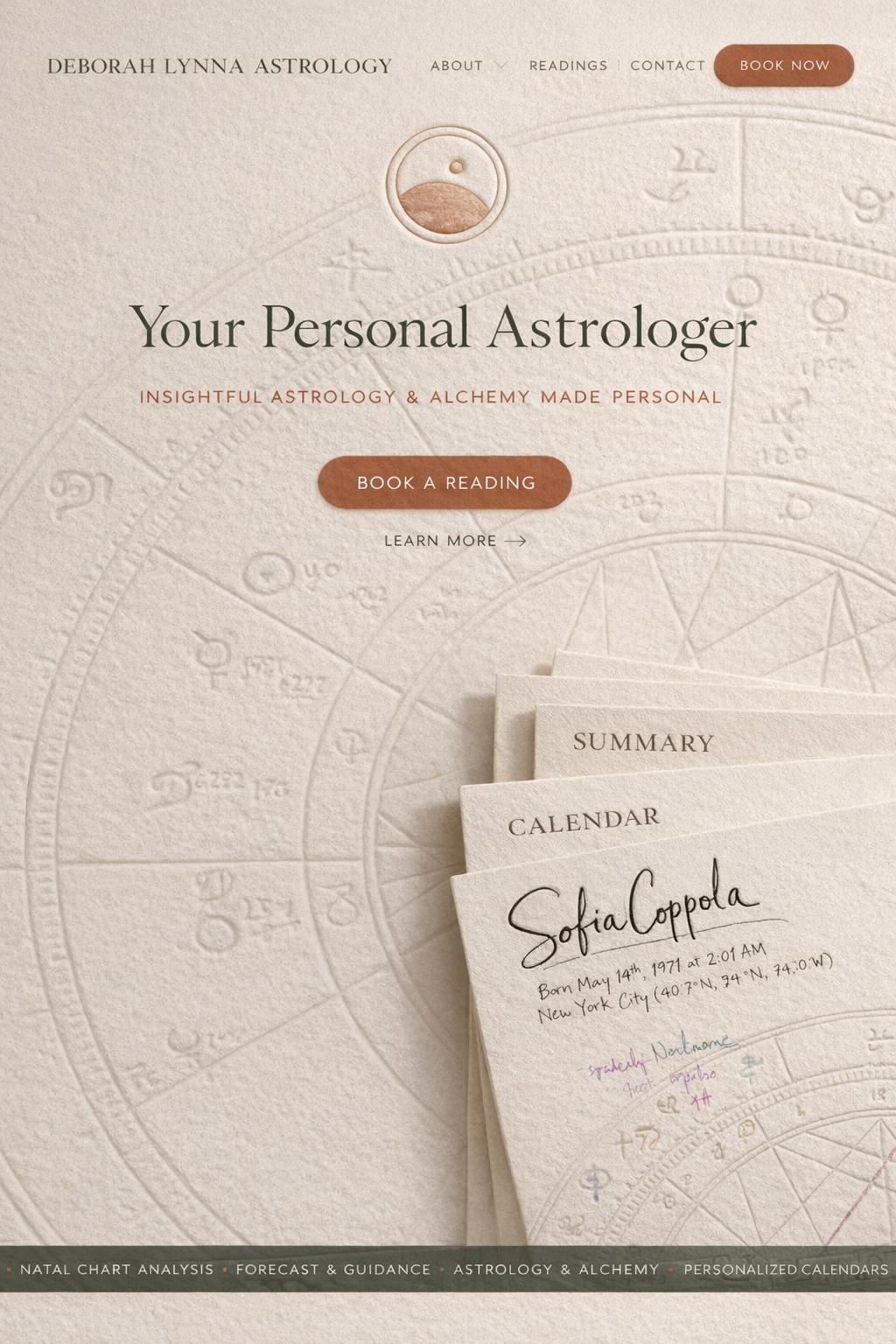 Embossed website concept